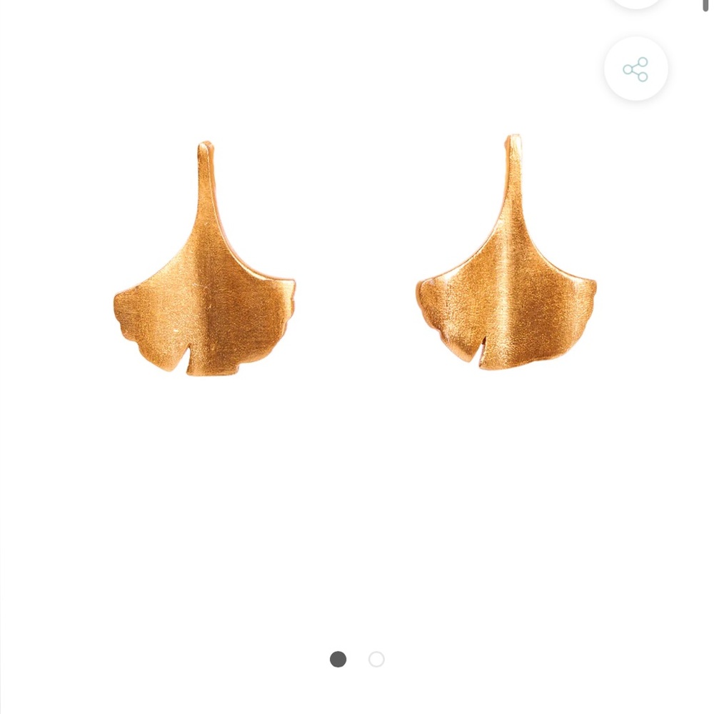 Christina Greene Ginkgo Gold Stud Earrings